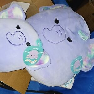 Squishmallows Purple Elephant Stuffed Animal